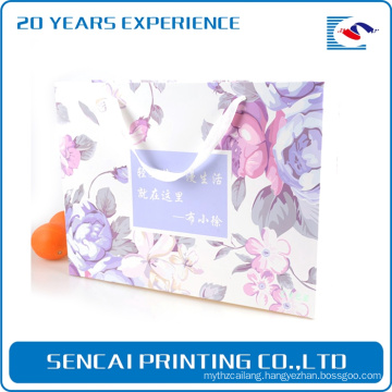 Free sample wholesale custom shopping paper bag with stain handle